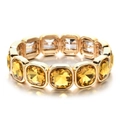Goudvergulde armband met barnsteengele vierkante kristallen voor een luxe uitstraling - Amber Gold Style (XN580-10)