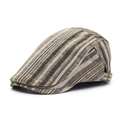 Gorra de algodón con rayas clásicas para hombre y mujer con hebilla metálica ajustable - Ajustable / Beige