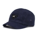 Navy blue five-panel baseball cap with a metal triangle logo and adjustable strap - Adjustable / Navy Blue