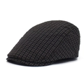 Boina de hombre de secado rápido con diseño de cuadros vintage y estilo clásico elegante - Ajustable / Marrón