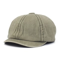 Gorra de repartidor verde militar en algodón lavado con costuras de estilo vintage - Verde Militar