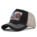 Cappellino trucker nero e beige con ricamo Texas Truck Driving Championship - Regolabile / Nero