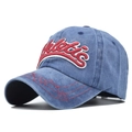 Vintage-Baseballkappe aus gewaschener blauer Baumwolle mit rotem 3D-Sticklogo Athletics - Verstellbar / Blau