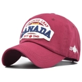 Vintage μπορντό καπέλο μπέιζμπολ Canada Maple Leaf 1945 με premium κεντημένες λεπτομέρειες - Κόκκινο