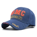 Berretto tattico USMC blu scuro con ricamo dorato e motto Semper Fi ricamato - Regolabile / Blu