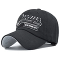 Gorra de béisbol de algodón negro con bordado 75 blanco y detalles de New York City - Ajustable / Negro