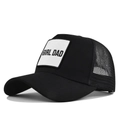 Cappellino trucker nero e bianco con toppa ricamata Girl Dad sul pannello frontale - Nero