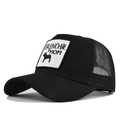 Casquette trucker noire en filet avec patch silhouette chien Frenchie Mom blanc - Noir