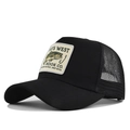 Cappello da pescatore nero con ricamo HAYS WEST HOOK CO e retro in rete traspirante - Nero