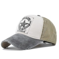 Primer plano de gorra de béisbol vintage de algodón lavado con estampado de estrella y colores - Ajustable / Negro y Verde