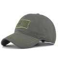Berretto tattico mimetico con toppa ricamata bandiera USA e design a tesa curva - Retro Chiuso (CA110-2) / Verde Militare