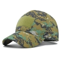 Casquette de baseball camouflage numérique tactique avec zone velcro pour écussons - Réglable / Camouflage numérique de jungle
