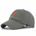 Dark grey cotton baseball cap with 3D embroidery AKA red star and Air Force logo - Adjustable / Army Green