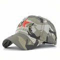 Tactical camouflage cotton baseball cap with red star and military embroidery - Adjustable / Camouflage