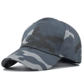 Klassische Camouflage-Baseballkappe für Damen und Herren mit blauem Muster und Visier - Blau Grau Camouflage Stil (CA103-7)