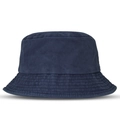Dettaglio del cappello pescatore blu scuro in cotone con cuciture parallele sulla tesa - Regolabile / Blu navy