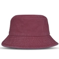 Cappello da pescatore bordeaux in cotone lavato con design piatto e tesa rinforzata - Regolabile / Borgogna