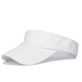 White washed canvas open top baseball cap with stitched brim for sun protection - Adjustable / White