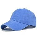 Detailed view of dark blue vintage washed cotton baseball cap with classic 6-panel design - 4 Lines - 19 Days Blue / Adjustable