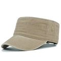 Detalle de gorra militar color caqui con ojales metálicos y costuras reforzadas - Ajustable / Caqui (CA501-4)