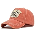 Distressed pink washed cotton baseball cap featuring gold Bride Tribe embroidery on the front - Adjustable / Orange (Bride Tribe)