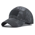 Casquette de baseball tactique camouflage python noir avec zone velcro pour patch - Réglable