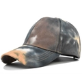 Gorra de béisbol tie-dye de moda en tonos grises y marrones con visera curvada y tejido de algodón - Tie-Dye Amarillo