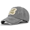 Berretto da baseball grigio scuro invecchiato con ricamo I do Crew e cuciture a contrasto - Stile I Do Crew (DC602-2) / Grigio