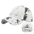 Berretto da baseball tie-dye per coda di cavallo con cinghie elastiche incrociate - Regolabile / Tie-dye Blu/Bianco