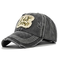 Berretto vintage antracite lavato con ricamo I do Crew bianco e icona anello - Stile I Do Crew (DC602-1) / Nero Lavato