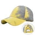 Tie-dye yellow and grey ponytail baseball cap with criss-cross back elastic bands - Adjustable 54-59 / Yellow Tie-Dye