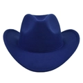 Close-up of royal blue wool cowboy hat featuring a wide brim and classic crown design - M (56-58cm) / Blue