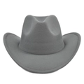 Dettaglio ravvicinato della trama in feltro e delle cuciture di questo cappello da cowboy - M（56-58cm） / Grigio