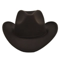 Dettaglio ravvicinato di cappello da cowboy in feltro marrone scuro con tesa larga - M（56-58cm） / Caffè