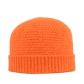 Leuchtend orangefarbene Rippstrick-Beanie-Mütze mit klassisch dickem Umschlag-Design - Orange