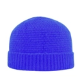 Klassische königsblaue Strickmütze mit geripptem Umschlag für Winterwärme und Komfort - Blau