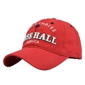 Detalle de gorra roja con bordado 3D de West Indies Rose Hall Jamaica - Ajustable / Rojo