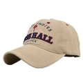 Detalle del bordado 3D y los ojales transpirables en la gorra de béisbol de algodón caqui - Ajustable / 4 Caqui