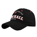 Gorra de béisbol negra Rose Hall con bordado 3D blanco y detalle de palmera roja - Ajustable / Negro