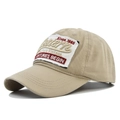 Gorra de béisbol de algodón lavado caqui con parche bordado de estilo Western - Ajustable / Caqui