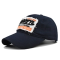 Gorra de béisbol azul marino vintage con parche de New York y bordado retro - Ajustable / Azul marino