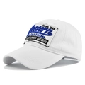 Gorra de béisbol blanca en algodón lavado con parches bordados de Western New York - Ajustable / Blanco