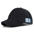 Casquette de baseball en coton noir à bord court avec écusson logo taureau bleu - Noir