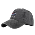 Vintage washed charcoal baseball cap with colorful SURF WAVE embroidery detail - Washed Black