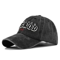 Berretto da baseball vintage in cotone grigio lavato con ricamo 3D American 1959 - Nero Lavato