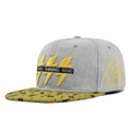 Cappello snapback con ricamo Route 66 e motivo a fulmine giallo su grigio - Regolabile 54-59cm / Grigio