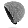 Bonnet miki en tricot gris clair avec sangle réglable et texture douce en laine mélangée - Taille unique / Gris