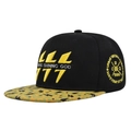 Cappello snapback hip hop in tela nera con ricamo 3D fulmine giallo e visiera piatta - Regolabile 54-59cm / Nero