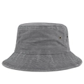 Unisex washed grey canvas bucket hat with wide brim and vintage distressed texture style - Adjustable / Gray