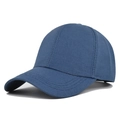 Detalle de gorra de béisbol azul marino con textura ripstop y costuras de visera reforzadas - Ajustable / Azul